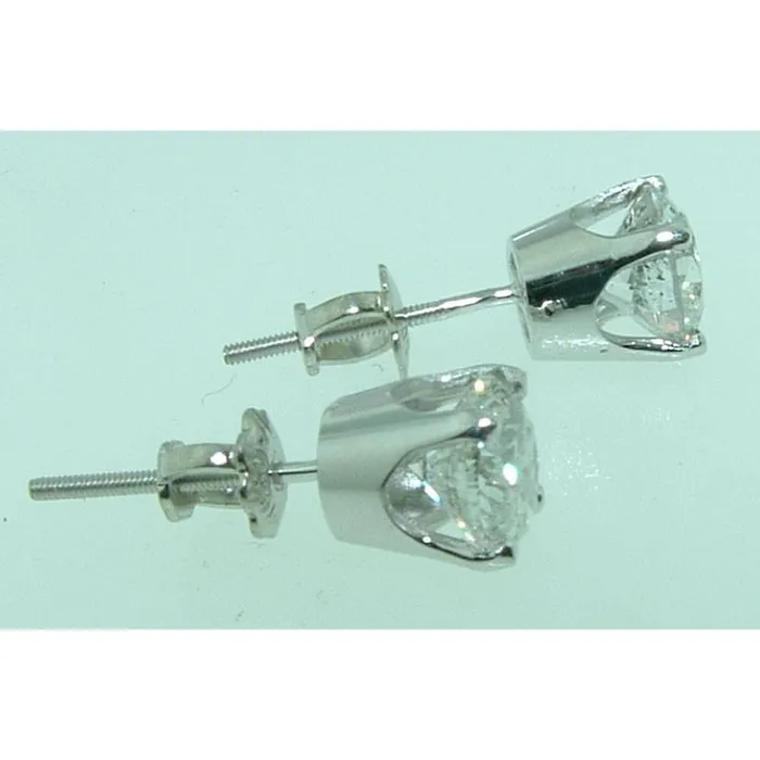 GB Earrings Natural Earth Mined Diamond Studs Earrings 250 Ct Platinum Women Jewelry