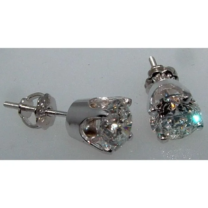 GB Earrings Natural Earth Mined Diamond Studs Earrings 250 Ct Platinum Women Jewelry