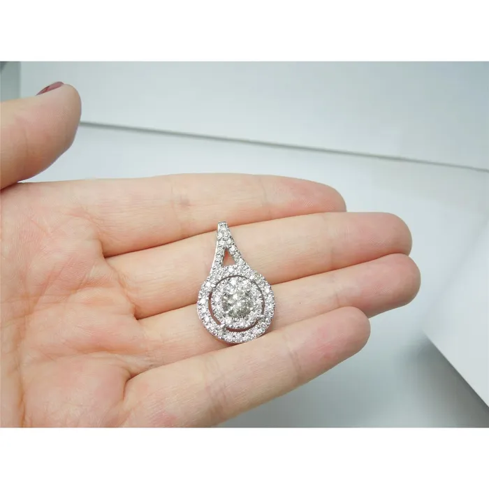 GB Necklaces 133 Ct Sparkling Round Cut Real Natural Earth Mined Diamonds Large Pendant Necklace White Gold
