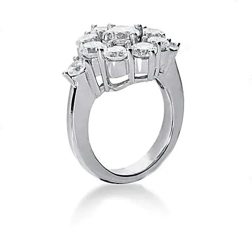 GB Round Cluster Natural Earth Mined Diamond Engagement Ring Rings