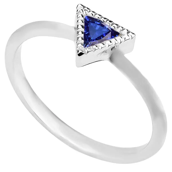 HarryChadEntcom Rings Halo Engagement Ring Trillion Bezel Set Ceylon Sapphire 050 Carats