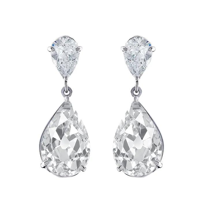 HarryChadEntcom White Gold 2 Stone Real Natural Earth Mined Diamond Dangle Earrings Pear Cut Old Miner 9 Carats Earrings HarryChadEntcom White Gold 2 Stone Real Natural Earth Mined Diamond Dangle Earrings Pear Cut Old Miner 9 Carats Earrings