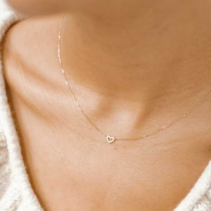 Hey Happiness Amore Heart Pendant Necklace 14K Gold Necklaces
