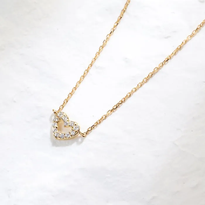 Hey Happiness Amore Heart Pendant Necklace 14K Gold Necklaces