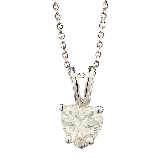Necklaces GB 2 Carat Prong Setting Heart Cut Natural Earth Mined Diamond Pendant Solid White Gold Necklaces GB 2 Carat Prong Setting Heart Cut Natural Earth Mined Diamond Pendant Solid White Gold