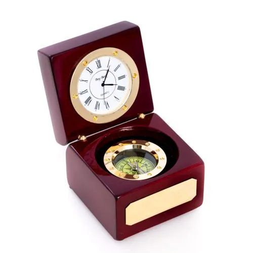 Rings Bey Berk Bey Berk Gold Tone Round Quartz Clock On Mahogany Base Rings Bey Berk Bey Berk Gold Tone Round Quartz Clock On Mahogany Base