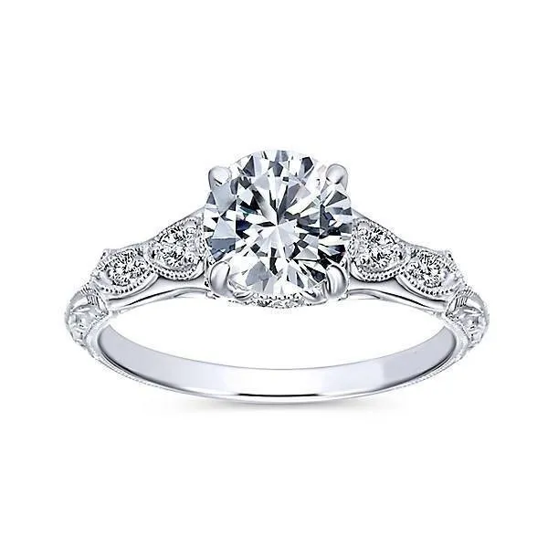 Rings GB Vintage Style Natural Earth Mined Diamond Engagement Ring 115 Carats 14K White Gold Rings GB Vintage Style Natural Earth Mined Diamond Engagement Ring 115 Carats 14K White Gold
