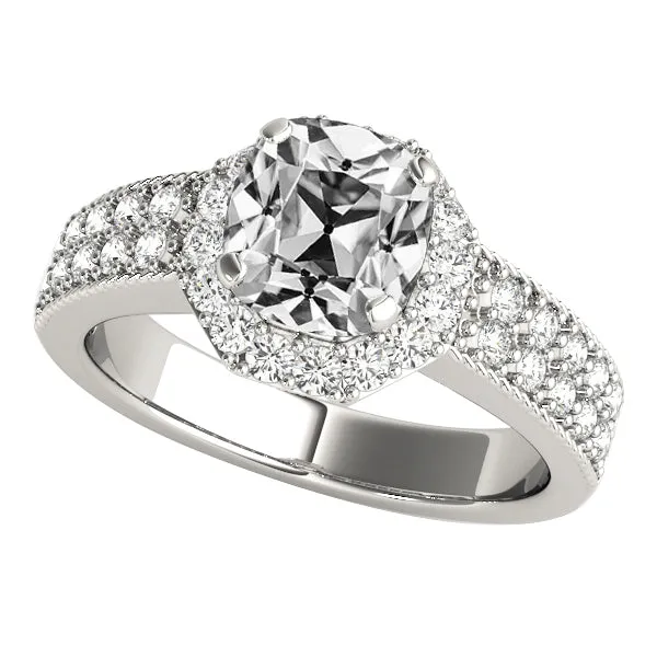 Rings HarryChadEntcom Halo Round Cushion Old Cut Natural Earth Mined Diamond Ring Pave Set 575 Carats Rings HarryChadEntcom Halo Round Cushion Old Cut Natural Earth Mined Diamond Ring Pave Set 575 Carats