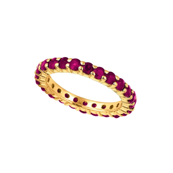 Ruby Eternity Band 14K Yellow Gold 288 Carats GB Rings