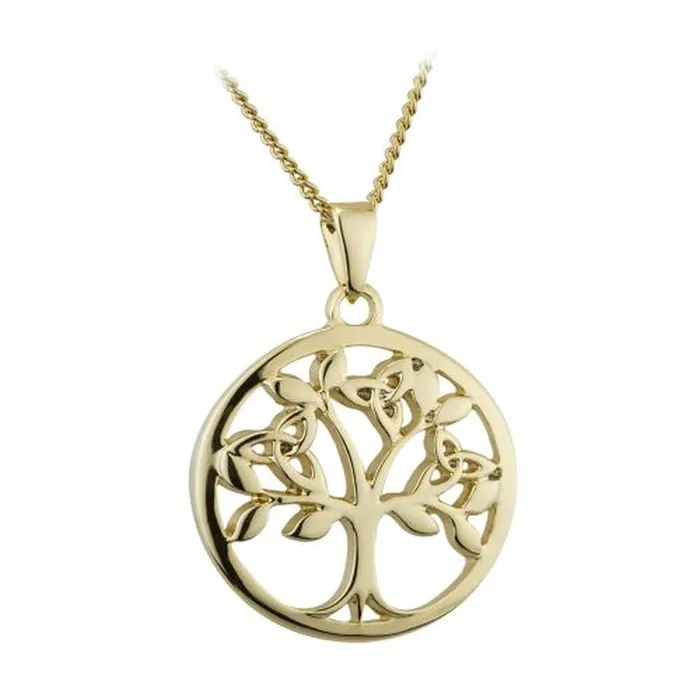 Solvar Solvar Gold Plated Tree Pendant Necklaces