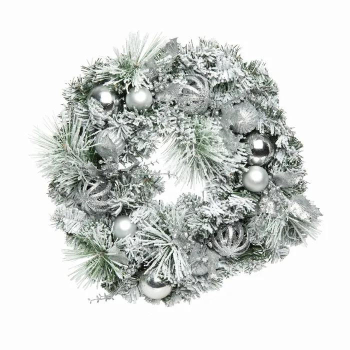 Transpac Rings Transpac Deep Silver Holiday Wreath