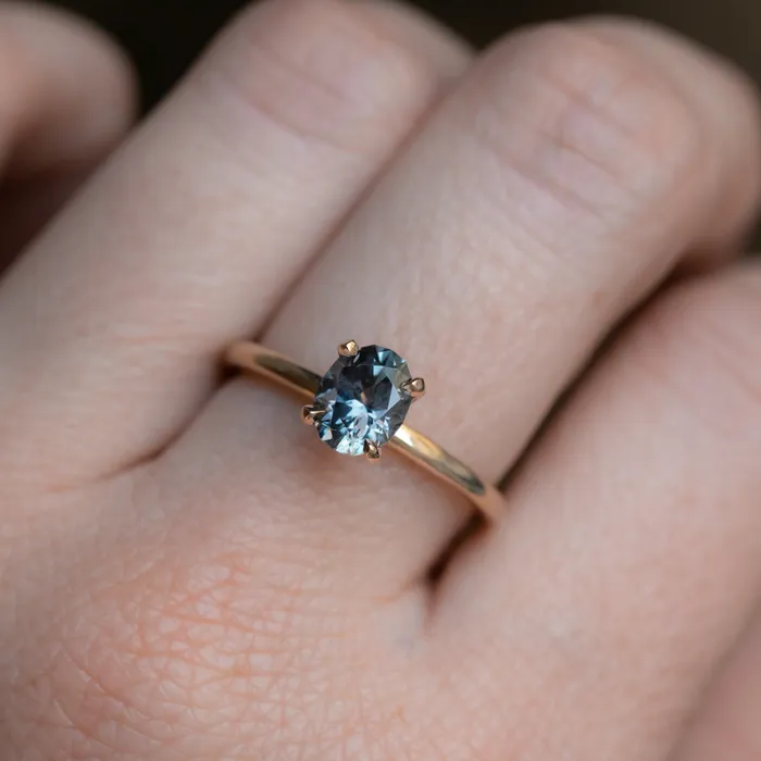 129ct Precision Cut Purple Grey Montana Sapphire Four Prong Classic Solitaire in 14k Yellow Gold potentate Earrings