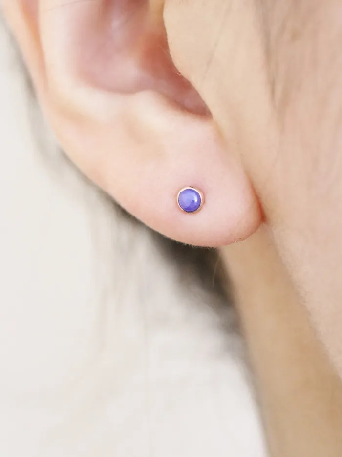 14K Gold Mini Stone Cartilage Earring 18G16G MinimalBijoux Earrings