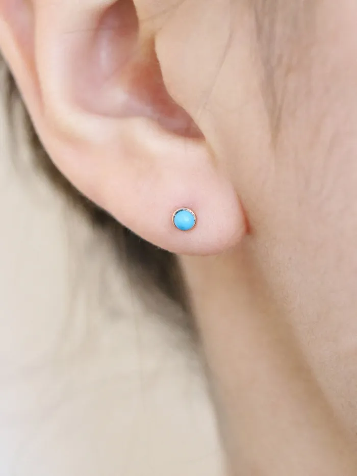 14K Gold Mini Stone Cartilage Earring 18G16G MinimalBijoux Earrings