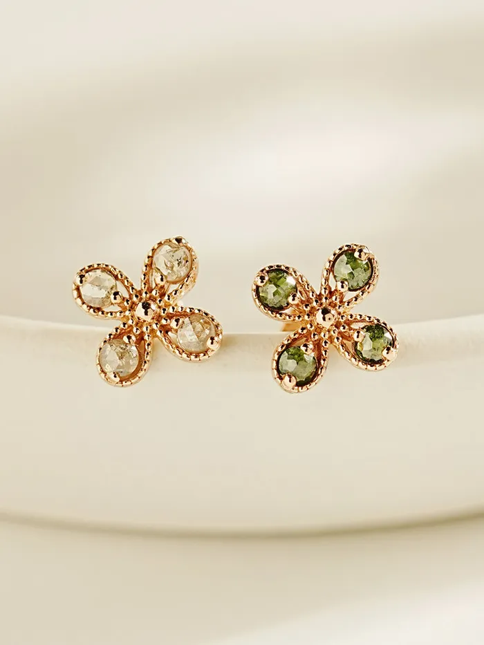 14K Gold Rough Dia Antique Flower Cartilage Earring 18G MinimalBijoux Earrings 14K Gold Rough Dia Antique Flower Cartilage Earring 18G MinimalBijoux Earrings