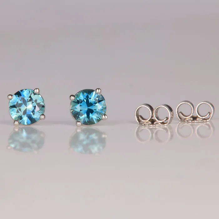 14K White Gold Montana Sapphire Stud Earrings 115 Carats Moriartys Gem Art Earrings 14K White Gold Montana Sapphire Stud Earrings 115 Carats Moriartys Gem Art Earrings