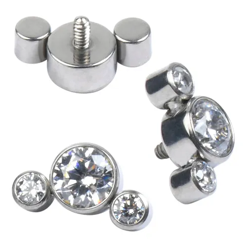 16g CZ Cluster Titanium End Tulsa Body Jewelry Charm Necklaces