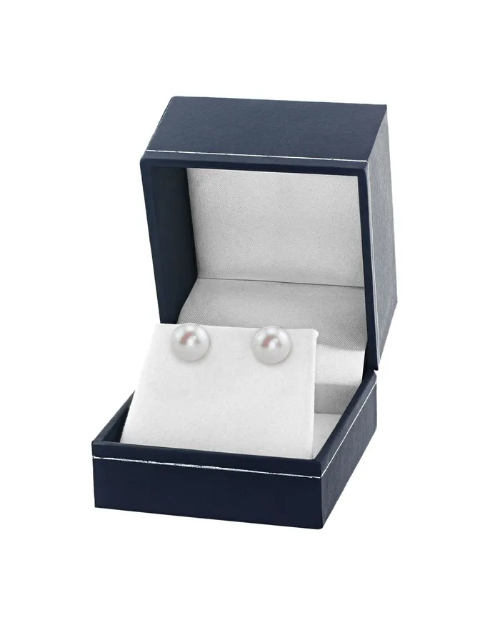 9mm White Freshwater Round Pearl Stud Earrings SPT Earrings