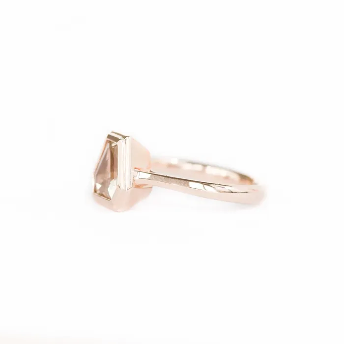 Anueva Jewelry Rings Geometric Sunstone Bezel Set 14k Rose Gold Ring