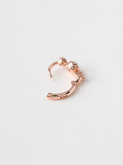 Earrings 14K Gold Circle Cubic Hoop Earring MinimalBijoux