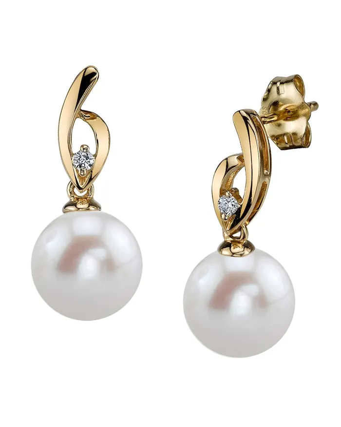 Freshwater Pearl Diamond Lois Earrings SPT Earrings
