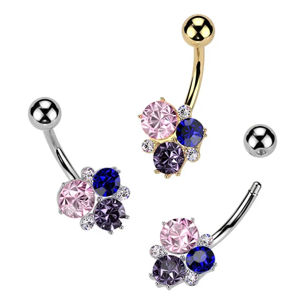Mixed Cluster Belly Ring Tulsa Body Jewelry Rings