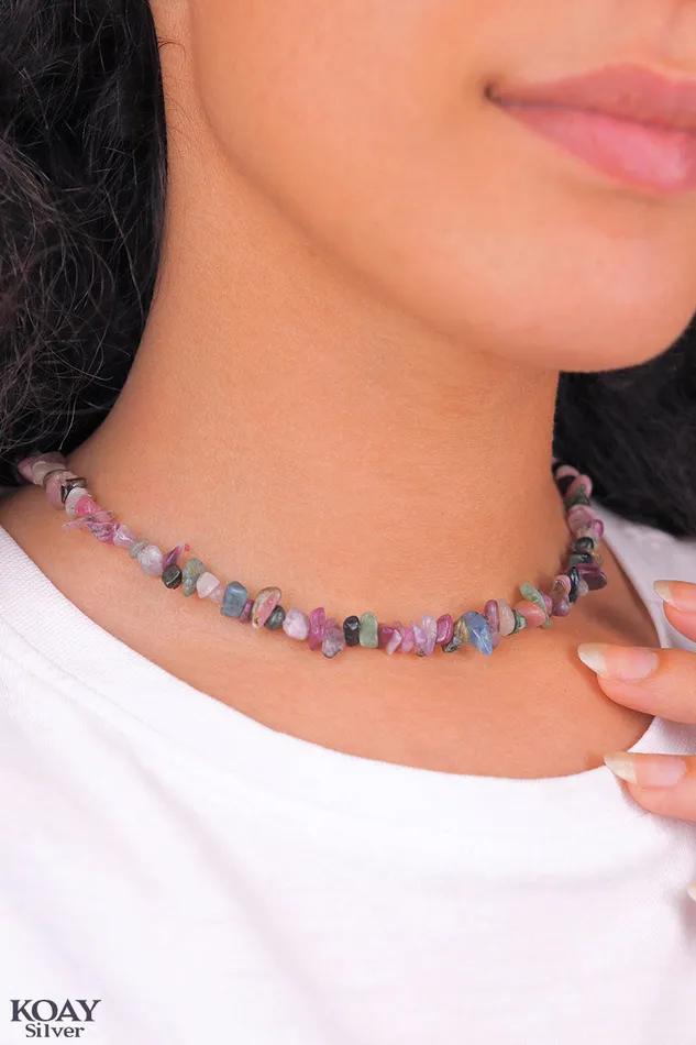Necklaces Tourmaline Stones Necklace KOAY Silver Store
