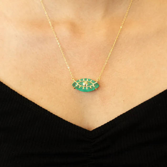 Necklaces Upakarna Evil Eye Crystal Necklace