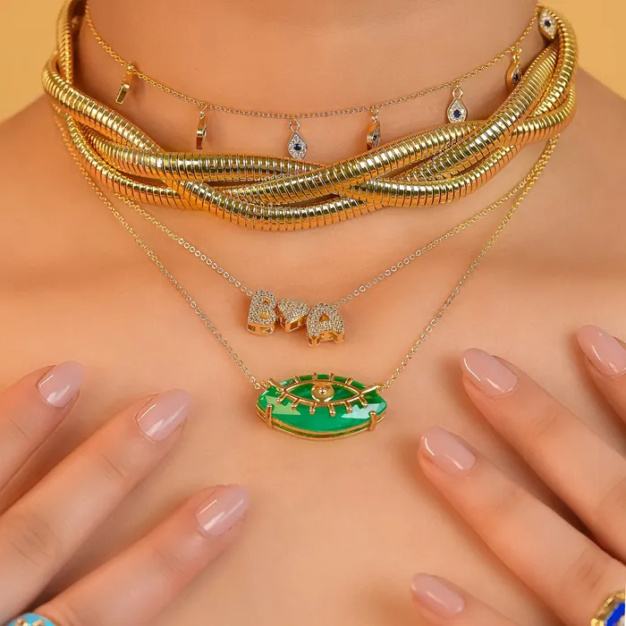 Necklaces Upakarna Evil Eye Crystal Necklace