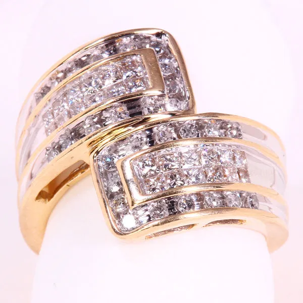 vendorunknown Rings 14kt Estate Ring with Princess and Round Diamonds