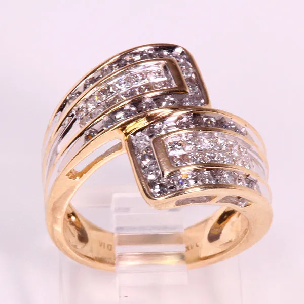 vendorunknown Rings 14kt Estate Ring with Princess and Round Diamonds