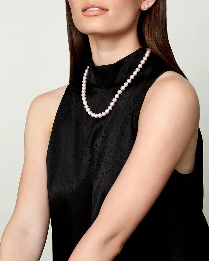 White Japanese Akoya Pearl Necklace 9095mm AA Quality SPT Necklaces