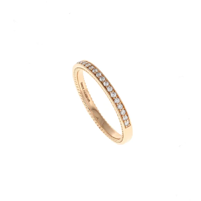 18K Rose Gold 12 Way Pave Diamond Band 014CTW International Diamond Center Rings