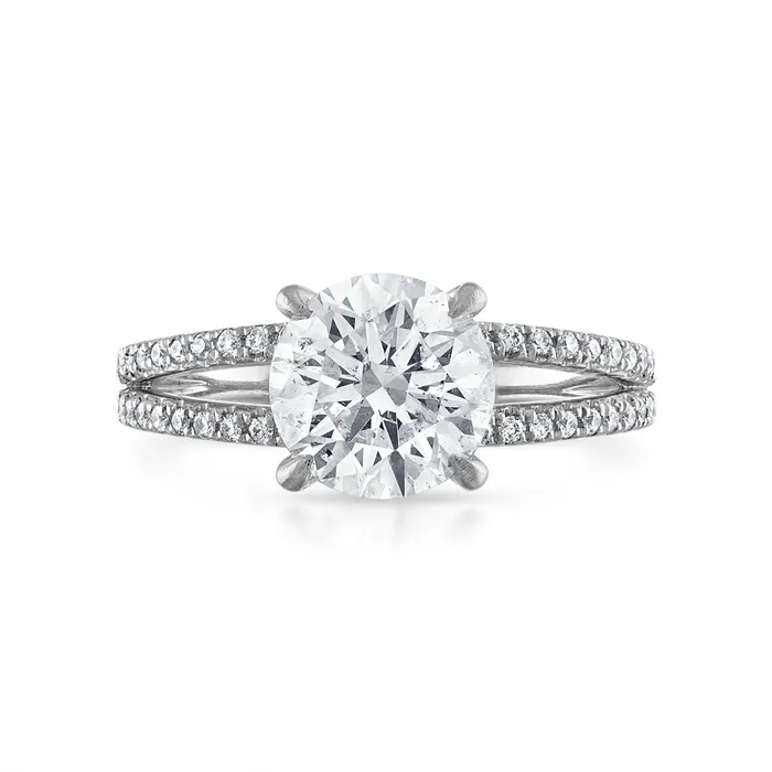 2ct Round Brilliant Cut Pave Split Shank with Pave Scarf Engagement Ring SG Bridal Rings 2ct Round Brilliant Cut Pave Split Shank with Pave Scarf Engagement Ring SG Bridal Rings