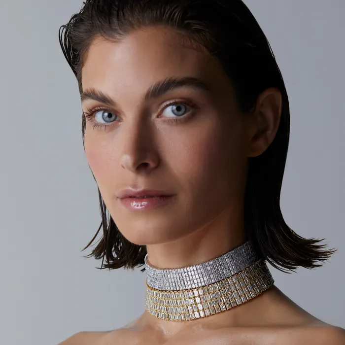 84CT Emerald Cut Diamond Choker Necklace SG Fine Necklaces