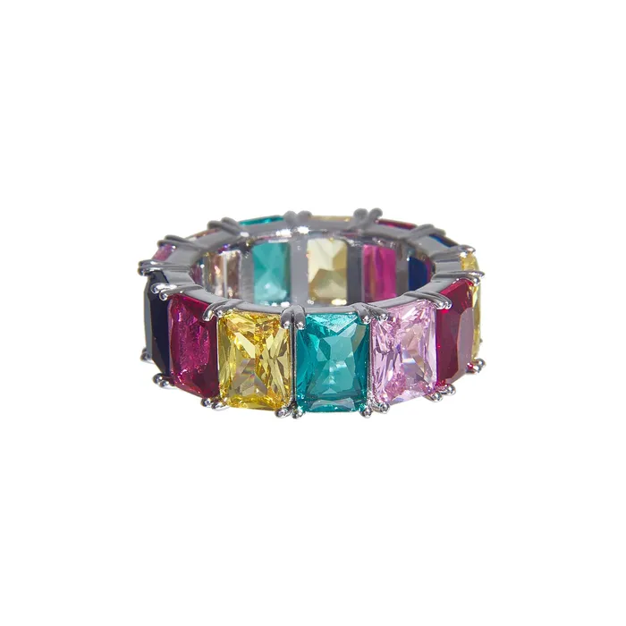 aiobo Rings Iced Rainbow Ring