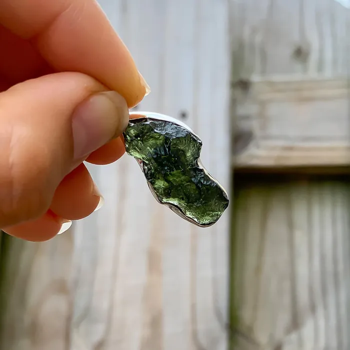 Authentic 118 258 grams Moldavite Meteorite Gemstone Sterling Silver Necklace Magic Crystals Necklaces