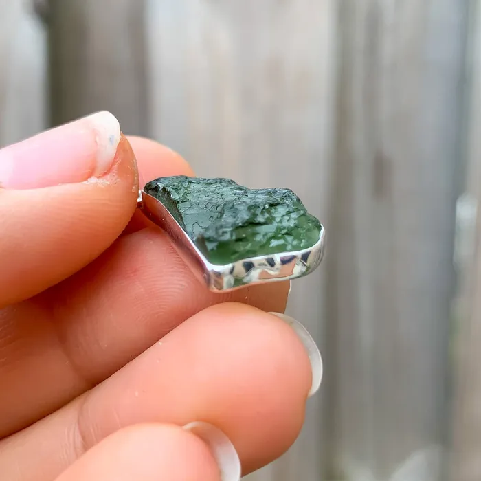 Authentic 118 258 grams Moldavite Meteorite Gemstone Sterling Silver Necklace Magic Crystals Necklaces