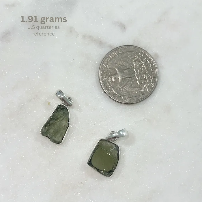 Authentic 118 258 grams Moldavite Meteorite Gemstone Sterling Silver Necklace Magic Crystals Necklaces
