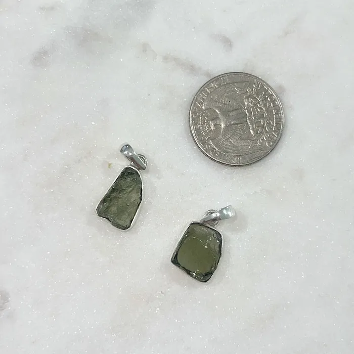 Authentic 118 258 grams Moldavite Meteorite Gemstone Sterling Silver Necklace Magic Crystals Necklaces