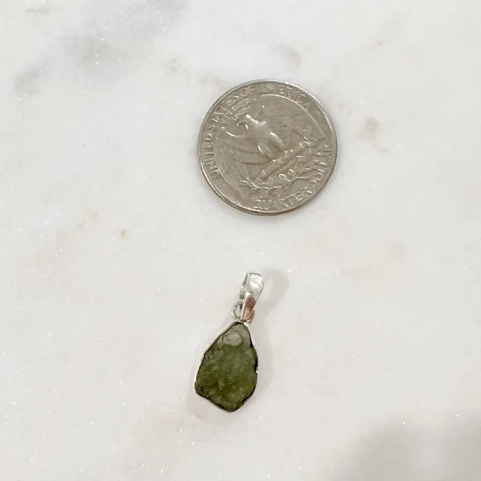 Authentic 118 258 grams Moldavite Meteorite Gemstone Sterling Silver Necklace Magic Crystals Necklaces