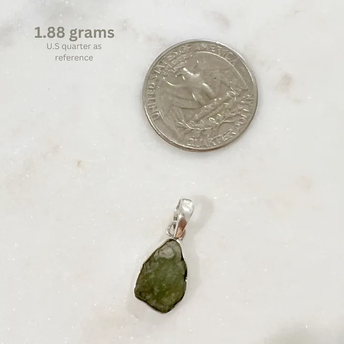 Authentic 118 258 grams Moldavite Meteorite Gemstone Sterling Silver Necklace Magic Crystals Necklaces
