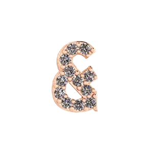 Charm Necklaces SG Fine Slider Pave Ampersand Charm