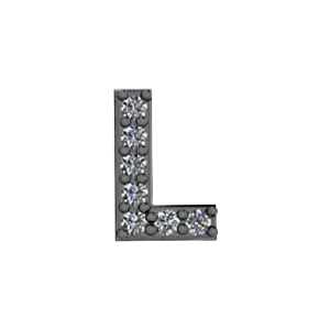 Charm Necklaces SG Fine Slider Pave Letter L Charm