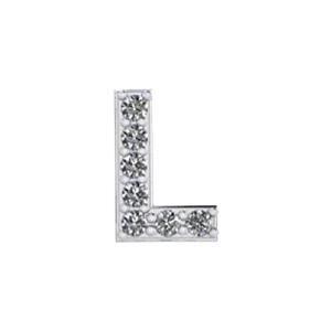 Charm Necklaces SG Fine Slider Pave Letter L Charm