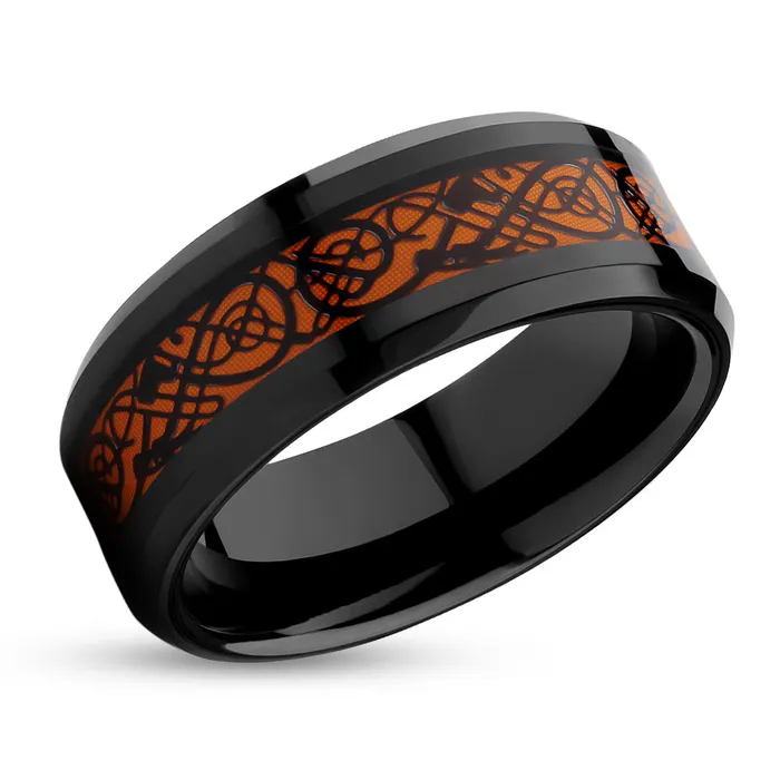 Clean Casting Jewelry Dragon Wedding Ring Orange Tungsten Ring Black Wedding Ring Anniversary Ring Black Ring Rings Clean Casting Jewelry Dragon Wedding Ring Orange Tungsten Ring Black Wedding Ring Anniversary Ring Black Ring Rings