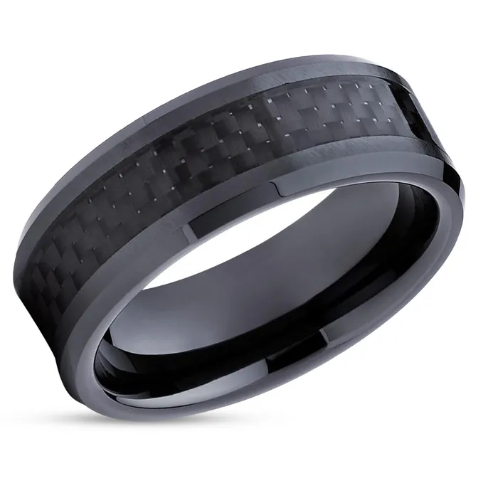 Clean Casting Jewelry Rings Black Wedding Band Carbon Fiber Wedding Ring Tungsten Wedding Ring Black Ring Clean Casting Jewelry Rings Black Wedding Band Carbon Fiber Wedding Ring Tungsten Wedding Ring Black Ring