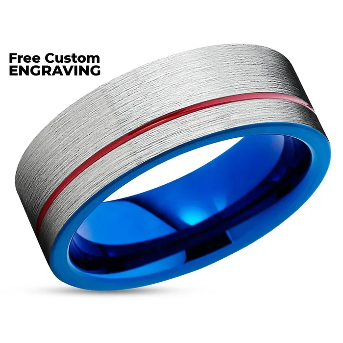 Clean Casting Jewelry Rings Tungsten Wedding Ring Red Wedding Ring Blue Tungsten Ring Engagement Ring