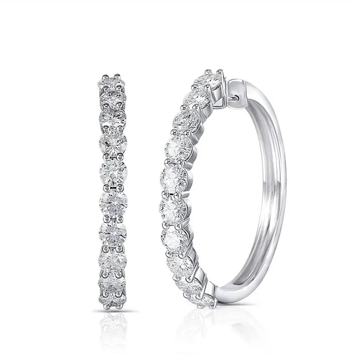 Earrings Platinum Plated Silver Hoop Earrings Moissanite 34ctw Luxus Moissanite Rings Jewelry Earrings Platinum Plated Silver Hoop Earrings Moissanite 34ctw Luxus Moissanite Rings Jewelry