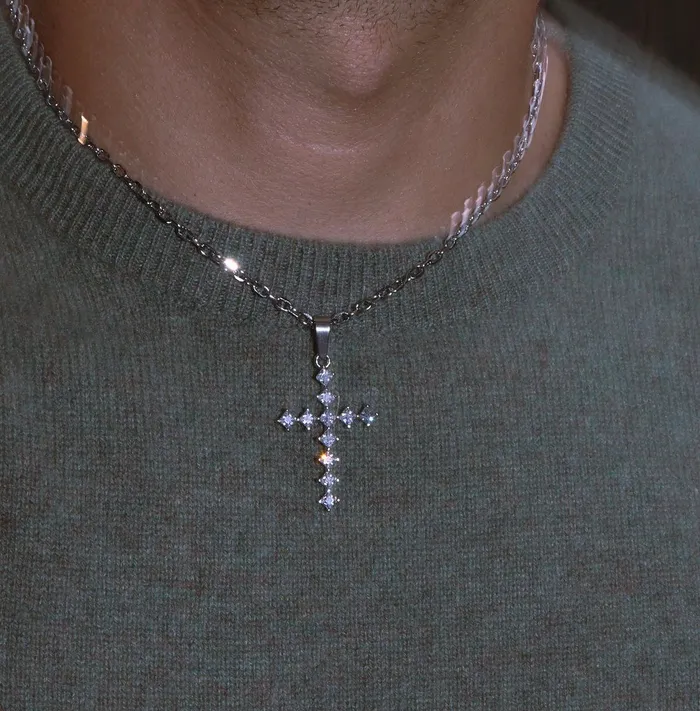 Fashion Jewelry by Yordy CZ Stones Cross Necklace Necklaces